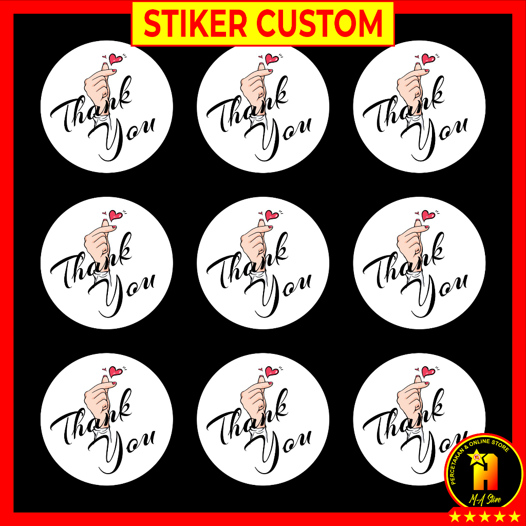 

Stiker Custom Love Cinta Ucapan Terimakasih Thank you Nama Olshop Bahan Kertas Stiker Cromo