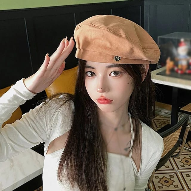 TOPI BARET CEWEK DEWASA KEKINIAN FASHION KOREA WANITA DEWASA WARNA ORANGE ARTIST WOMEN CAP W16