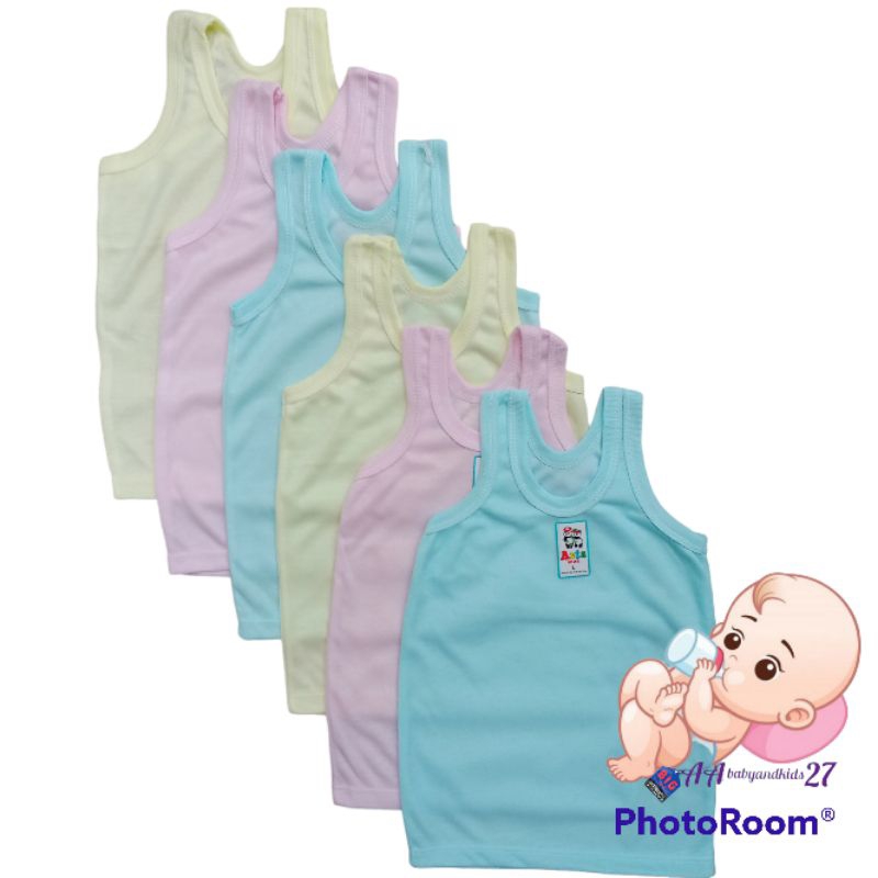 ASTA KIDS 6PC Singlet Bayi Dasar Warna Murah Berkualitas Ukuran S M L XL SNI HIGHT QUALITY