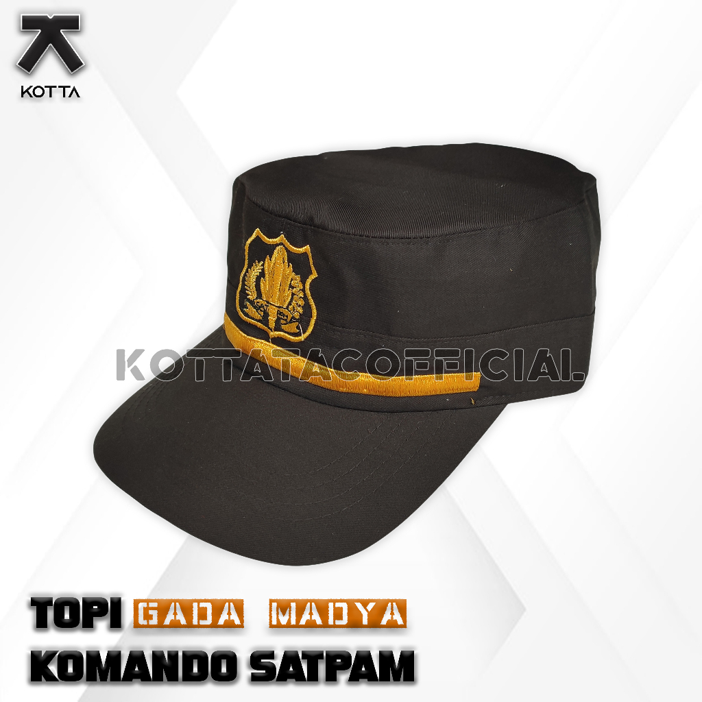 TOPI KOMANDO SATPAM - TOPI SATPAM COKELAT - TOPI SECURITY