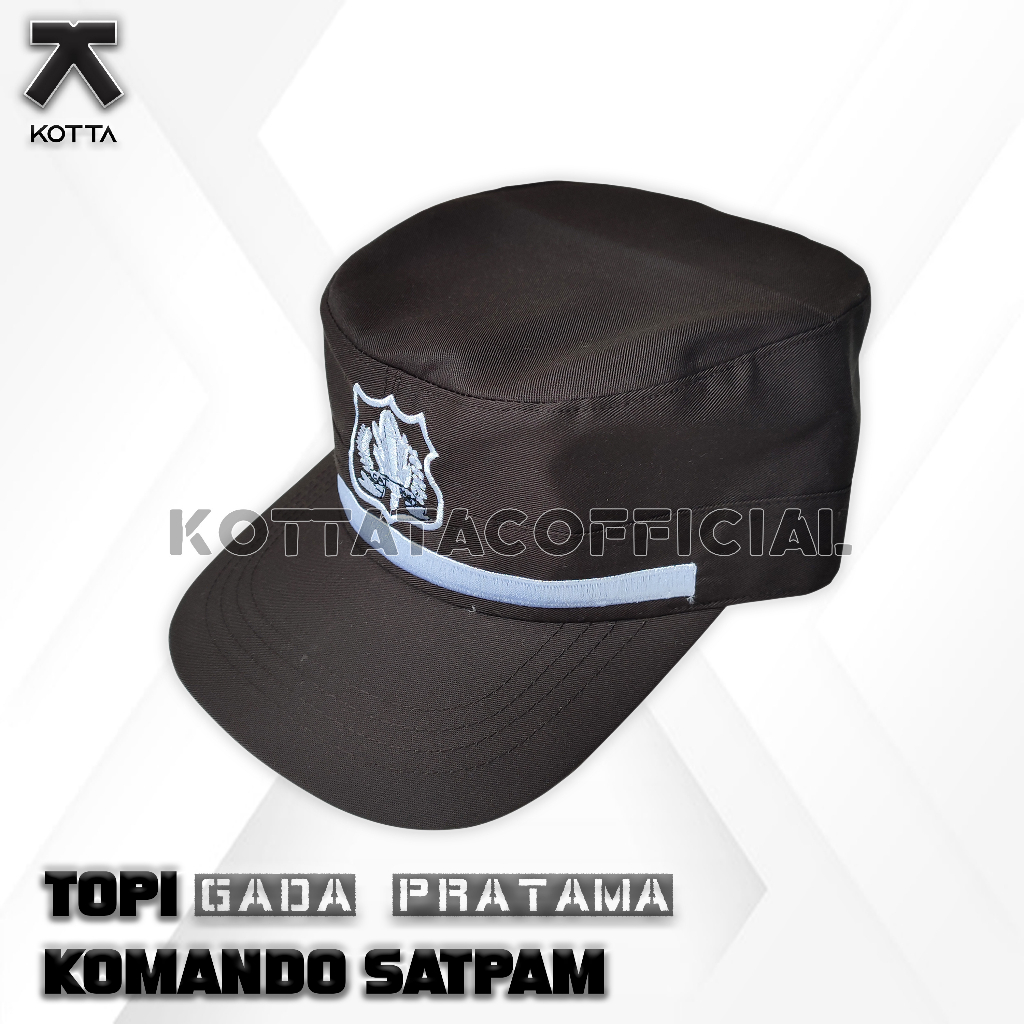 TOPI KOMANDO SATPAM - TOPI SATPAM COKELAT - TOPI SECURITY
