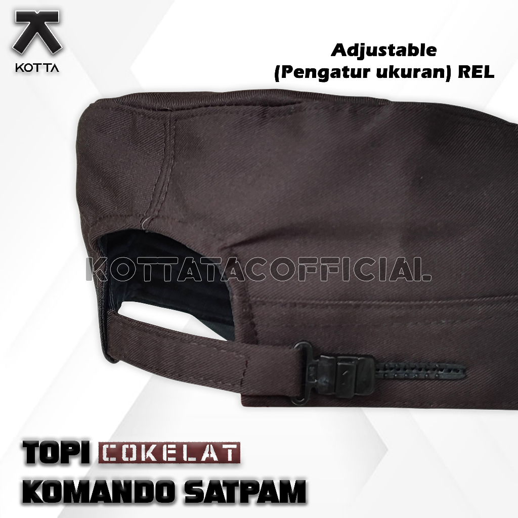 TOPI KOMANDO SATPAM - TOPI SATPAM COKELAT - TOPI SECURITY