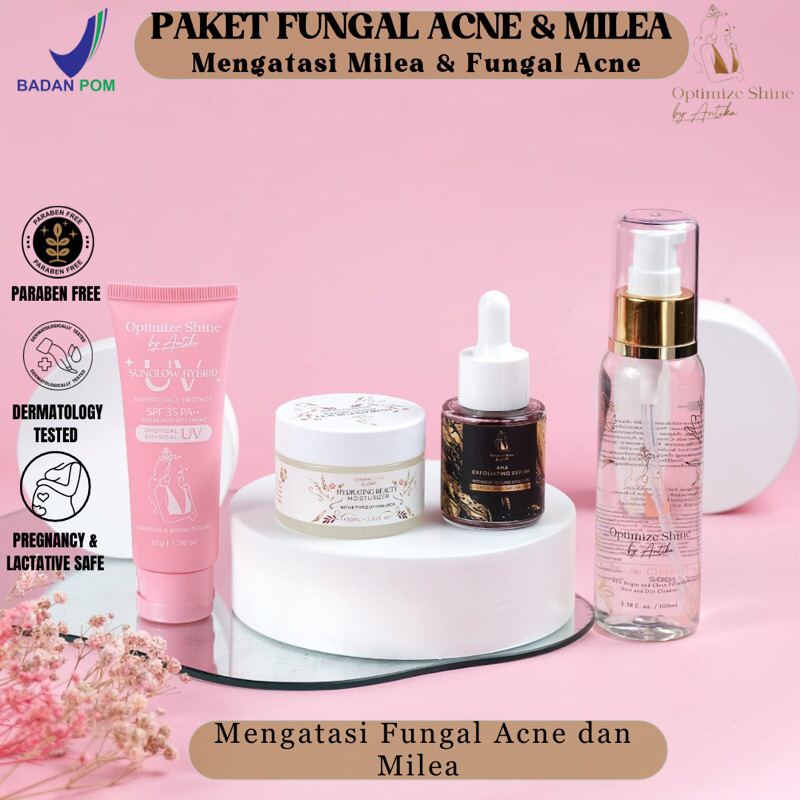 [OPTIMIZE SHINE] PAKET FUNGAL ACNE DAN MILEA