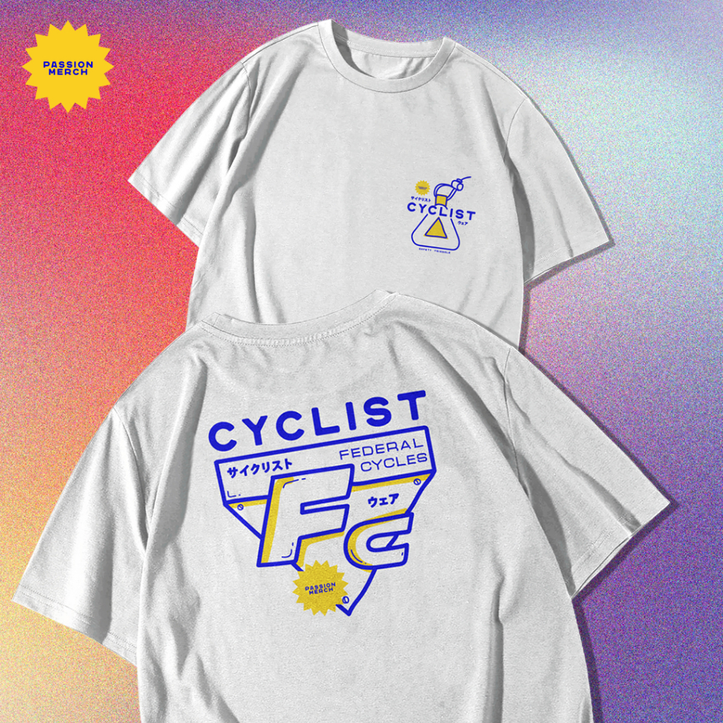 Kaos Baju Sepeda Pria Logo Sepeda Mtb Federal Indonesia Putih