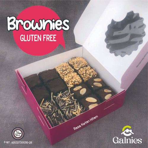 

GALNIES, Brownies Gluten Free, Rasa Ketan Hitam