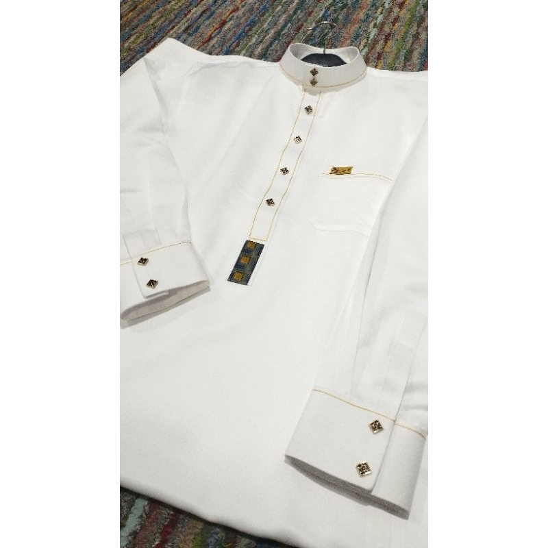 Gamis Aljar Exclusive putih les emas