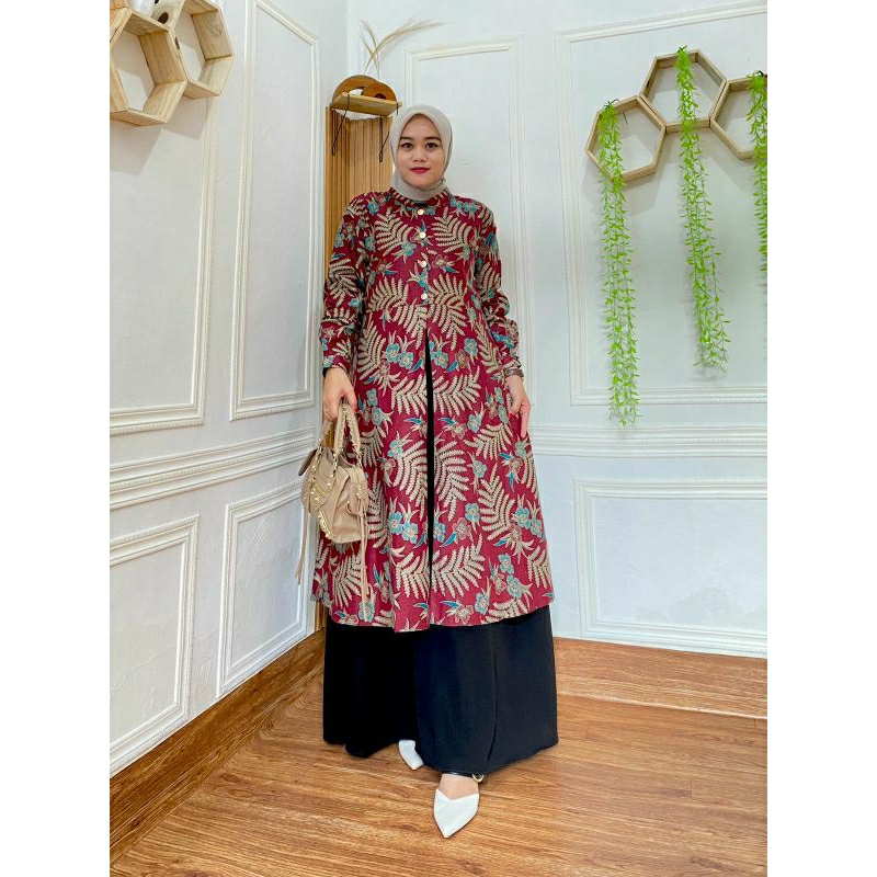 Gamis katun batik/Gamis Jack black/Gamis pesta