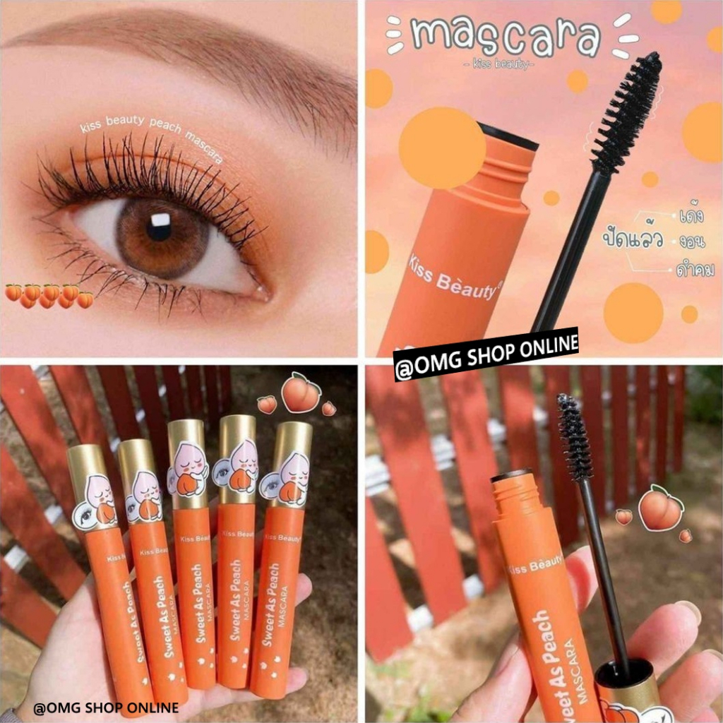 Termurah !!! Maskara Waterproof Anti Air Kiss Beauty Peach ORIGINAL 100% Thailand / Maskara Pemanjang Bulu Mata Lentik Maskara Anti Luntur / Volume Mascara Waterproof Anti Air Tahan Lama Murah / Maskara 2 in 1 Eyeliner Waterproof Penebal Bulu Mata Make Up