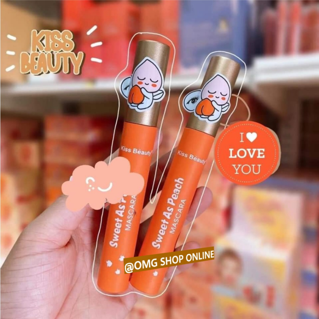 Termurah !!! Maskara Waterproof Anti Air Kiss Beauty Peach ORIGINAL 100% Thailand / Maskara Pemanjang Bulu Mata Lentik Maskara Anti Luntur / Volume Mascara Waterproof Anti Air Tahan Lama Murah / Maskara 2 in 1 Eyeliner Waterproof Penebal Bulu Mata Make Up