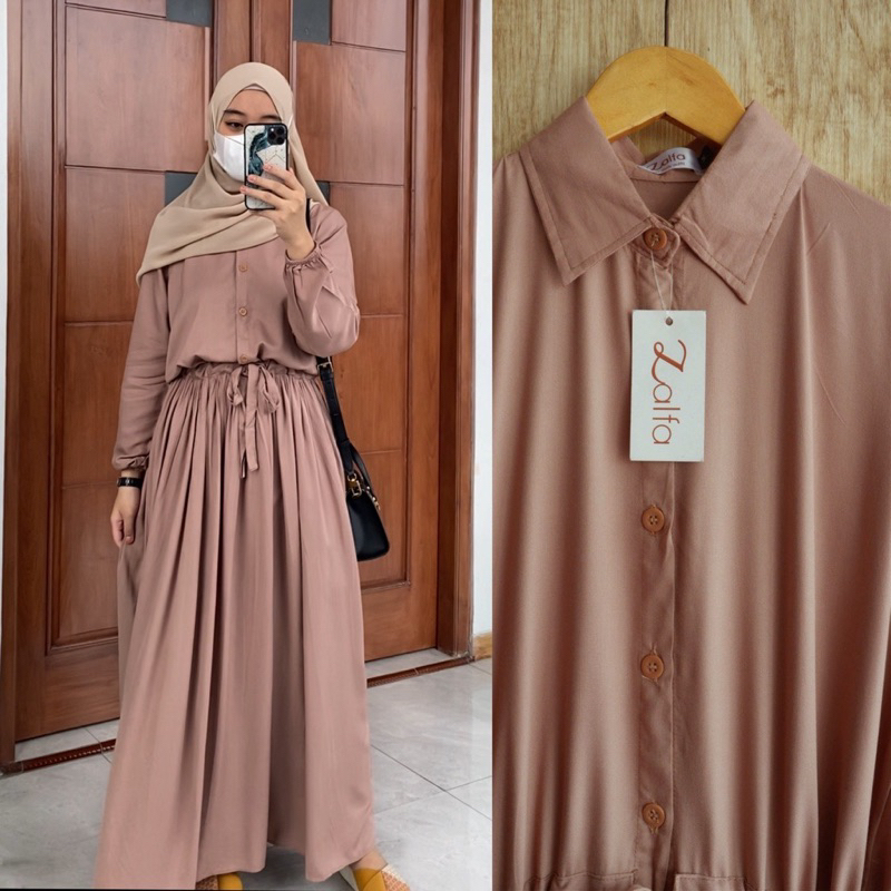 AURELIA dress by ZALFA OUTFIT / gamis polos / dress polos / gamis rayon