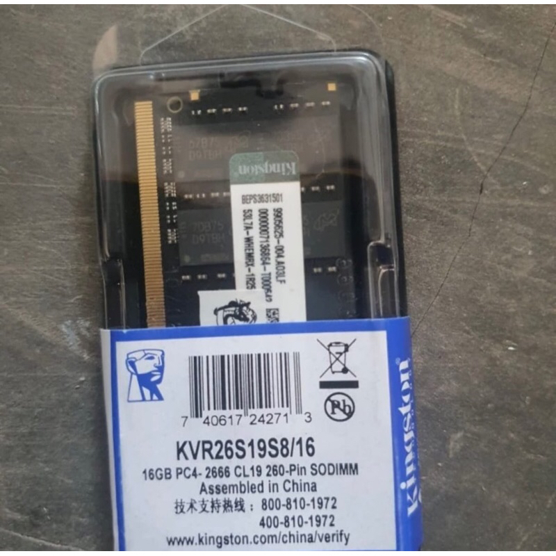 Ram Sodim Kingstone DDR4 16Gb Pc 2666