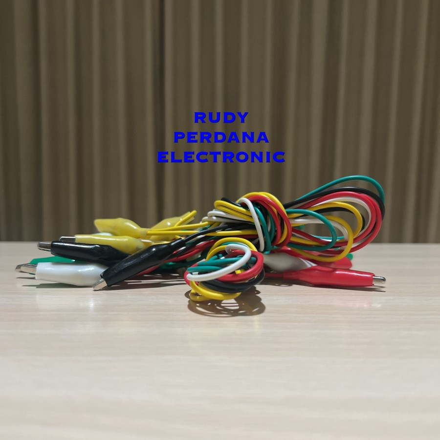 CROCODILE CLIP JEPIT CAPIT BUAYA BESAR 55 MM KABEL TEST JUMPER 50 CM