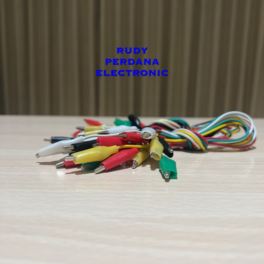 CROCODILE CLIP JEPIT CAPIT BUAYA KECIL 35 MM KABEL TEST JUMPER 50 CM