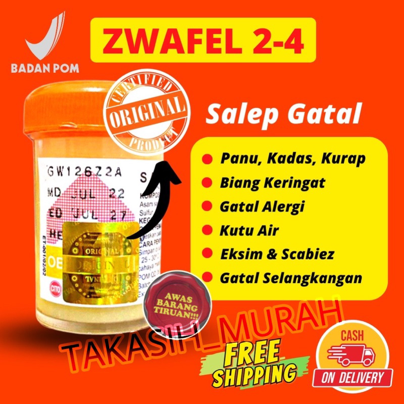 BPOM Salep Gatal Zwafel 24 Orginal Obat Gatel Selangkangan Skabies Eksim Biang Keringat Scabies