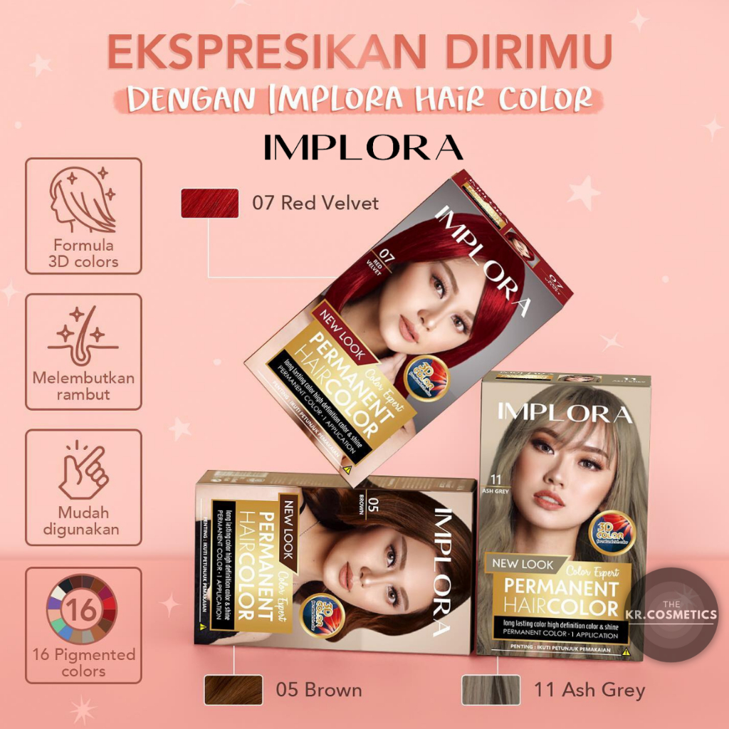 Implora New Permanent Hair Color cat pikok rambut 3,5 gr