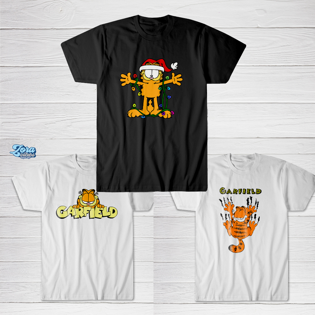 Baju Kaos Cat Garfield Tshirt Series Cartoon Kartun Unisex