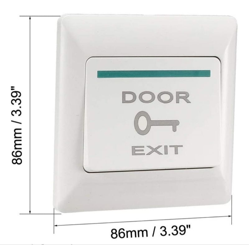 Door Exit Button Push Button Plastik Besar 12Volt Push Release to NO/NC/COM for Door Lock