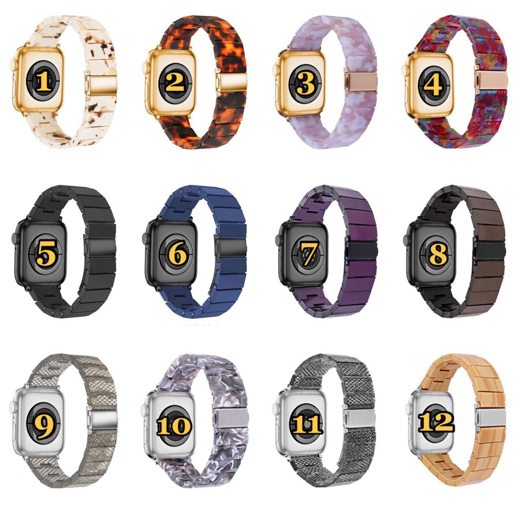 Strap Apple Watch Resin Link Ceramic Watch Band Series 1/2/3/4/5/SE/6/7/8/Ultra