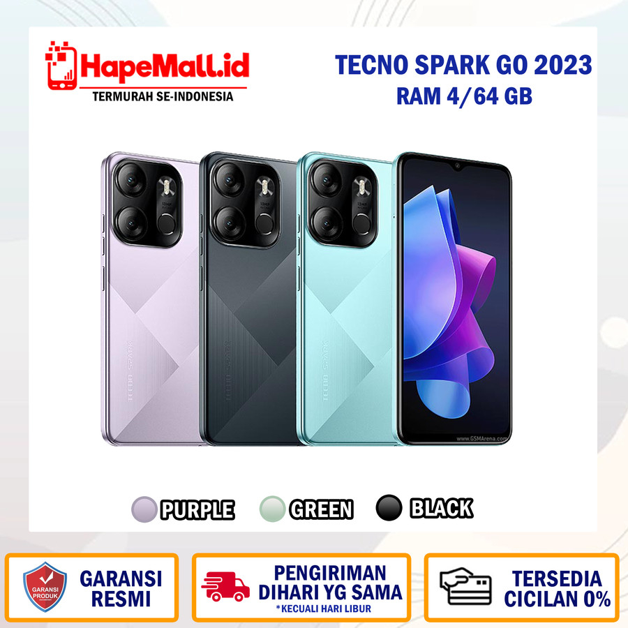 TECNO SPARK GO 2023 RAM 4/64 GB GARANSI RESMI TERMURAH