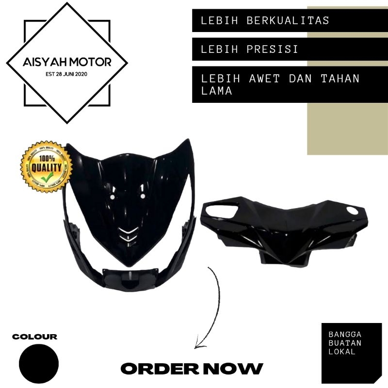 Cover Bodi Batok Depan Tameng Honda Beat FI Warna Hitam Tahun 2012--2014