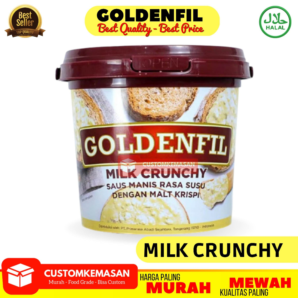 

Goldenfil Milk Crunchy / Selai Roti Bakar / Toping Roti / Selai Roti / Selai Coklat /Olesan Roti