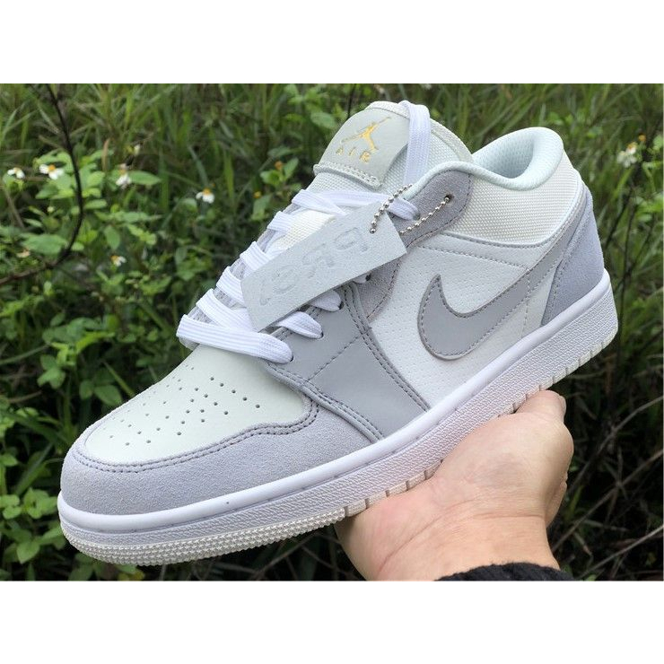 Sepatu Nike Air Jordan 1 Low Paris PRS White Grey Putih Abu Premium