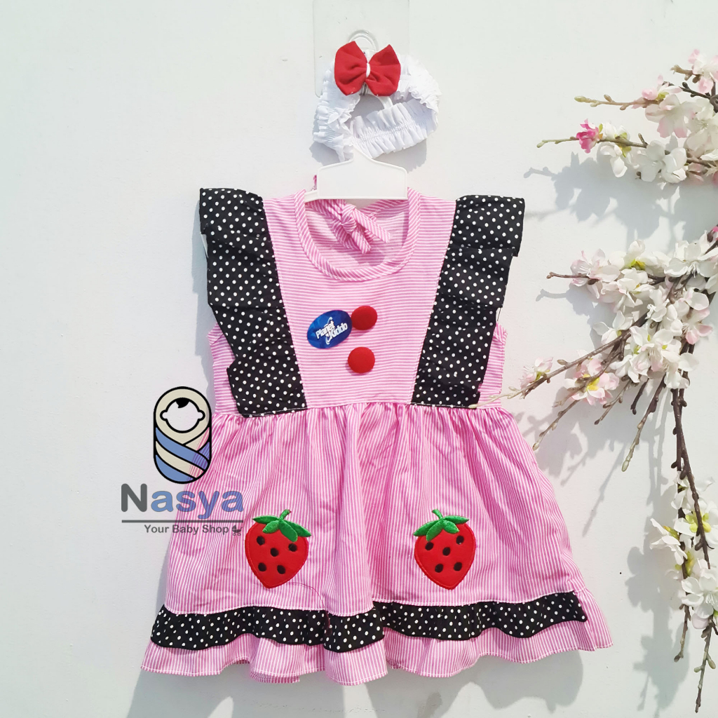 [P-063] Dress Bayi (0-6 bulan) / Setelan Bayi Perempuan Motif beruang