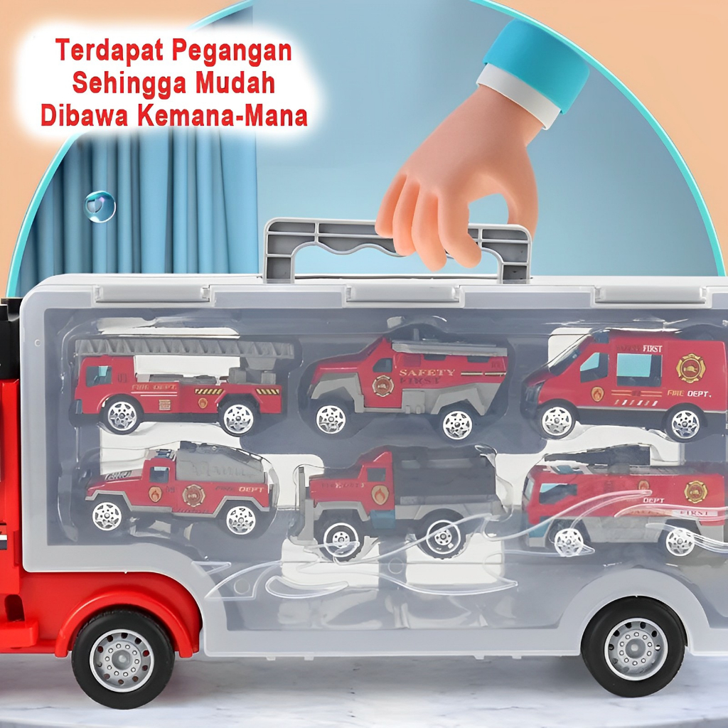 Mainan Truk Kontainer Besar Isi 6 Mobil | Inertia Storage Container Mainan Anak Laki Laki Mobil Mobilan