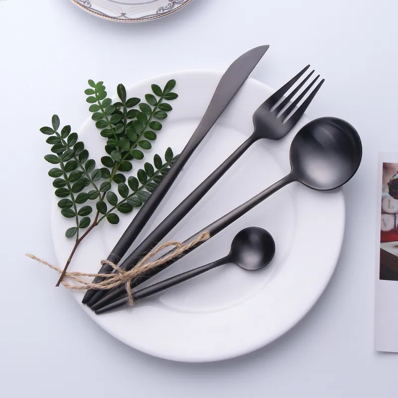 Peralatan Makan Cutlery Set Perlengkapan Makan Sendok Garpu Pisau Cutlery Western korean Set 24 PCS