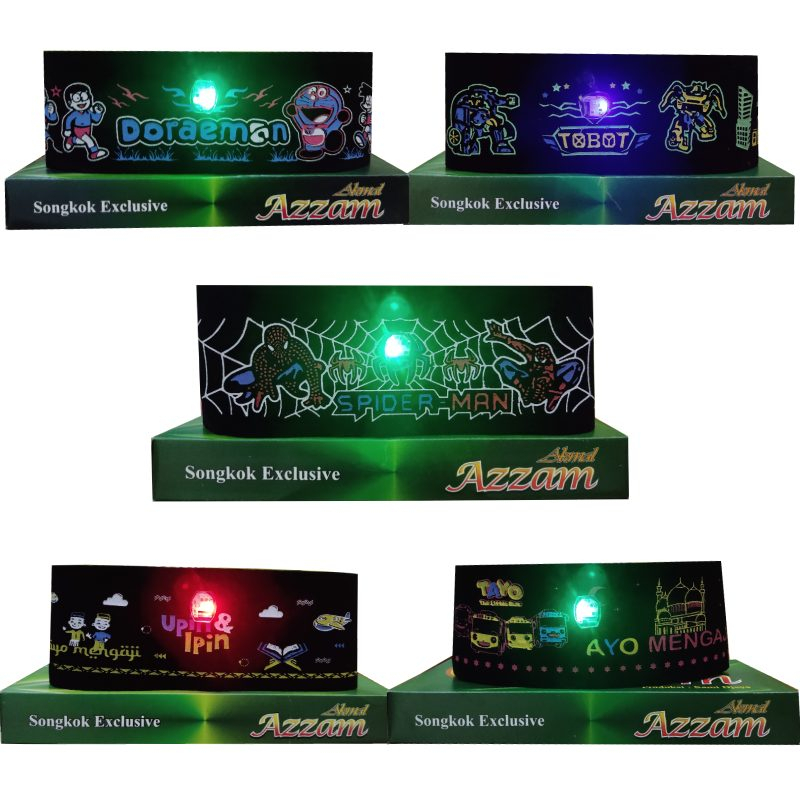 PECI ANAK KARAKTER LED / SONGKOK ANAK KARAKTER LED LUCU