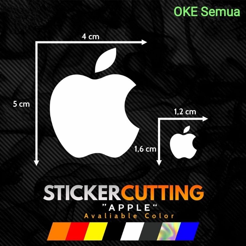 STICKER STICKER CUTTING LOGO APPLE BESAR DAN KECIL LOGO IPHONE