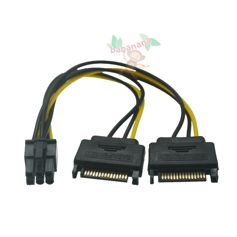 Kabel Dual SATA Power to 6 Pin PCIE 6PIN Cable Adapter Converter GPU