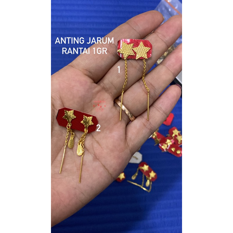 Anting Jarum Rantai Emas Muda