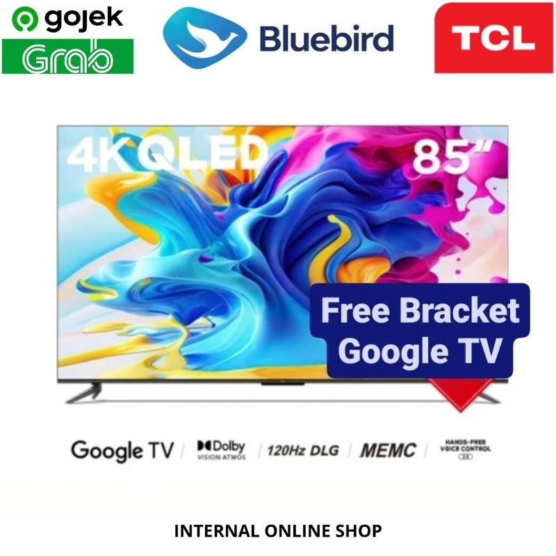 TCL 85C645 Smart TV 65 Inch QLED Google TV 4K UHD HDR10+ Garansi Resmi