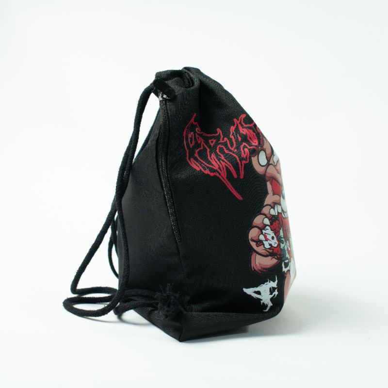 RFD - Tas Serut Pria Wanita Unisex Model Polos Hitam Original Tas Futsal Anti Air