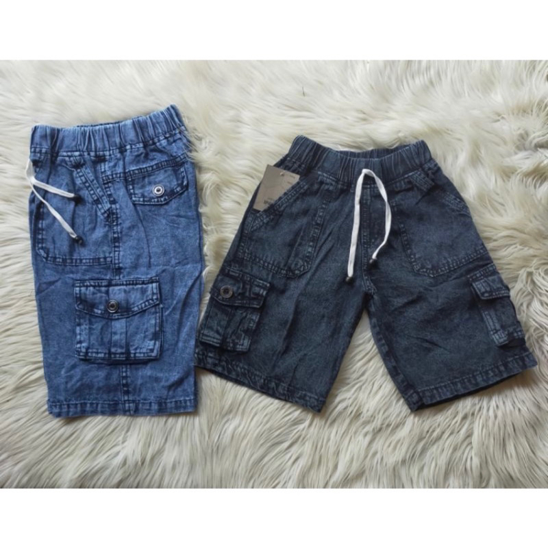 Celana pendek jeans cargo anak tanggung 10-15th