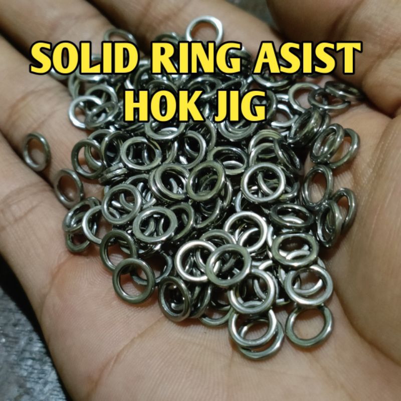 Solid ring asist hok 10pcs Solid ring stainles stel Pancing assist hok jig