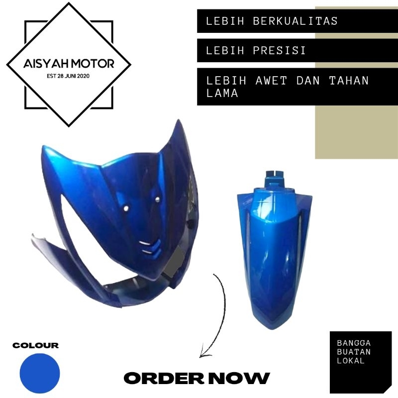 Cover Bodi Spakbor Depan Tameng Honda Beat FI Warna Biru Tahun 2012-2014