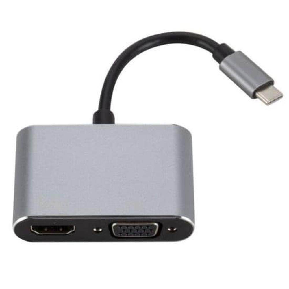 DYNAMIC-PROMO SUKSES-Converter USB Type C to VGA + HDMI 4K