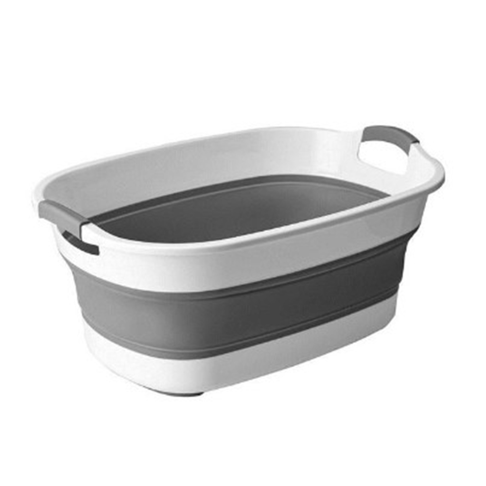 Baskom Ember Lipat Laundry Basin Water Bucket Foldable - FO6 - Gray/White