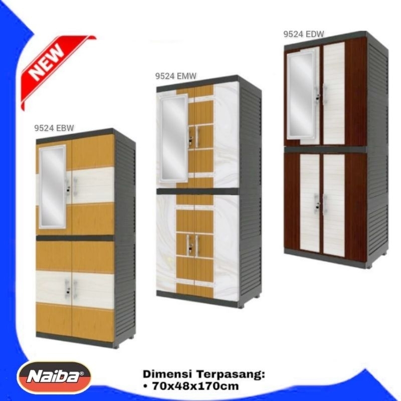 NAIBA - FIT LEMARI BAJU NAIBA SUSUN 4 MIRROR