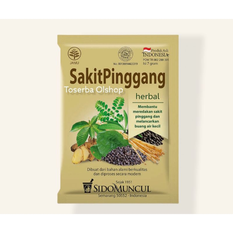 

Jamu sakit pinggang sidomuncul (1 pak @10 sachet)