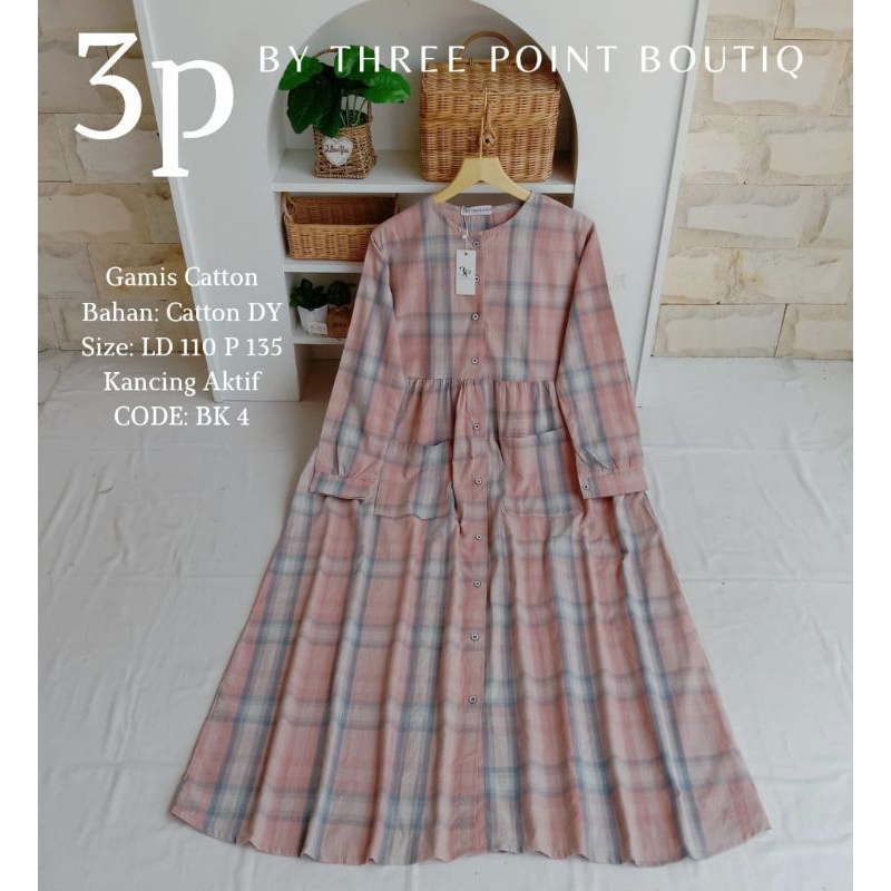 GAMIS KATUN BY 3POINT PJ 140CM BAHAN SAMA EXIT FULLTAG ADA BANDROL HARGA ASLI