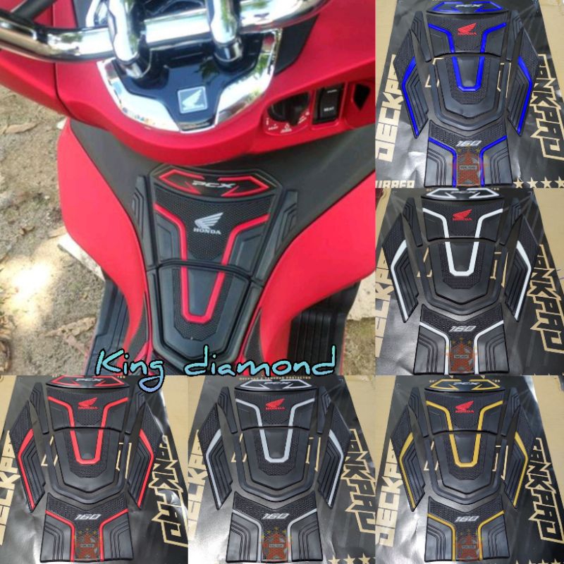 TANKPED KARET HONDA PCX 160 DECKPED PCX PELINDUNG BODY AKSESORIS MOTOR PCX 160 3D Timbul