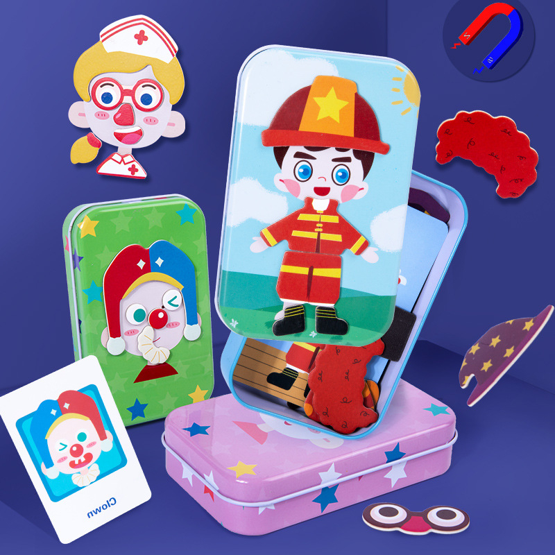 Magnetic Dress Up Game in Tin | Mainan Bongkar Pasang Ganti Baju Bajuan Magnet | Puzzle Tukar Fashion Model Kotak Kaleng Besi | Edukasi Edukatif Montessori Anak Balita Perempuan Cewek Lucu Murah Kado Hadiah Goodie