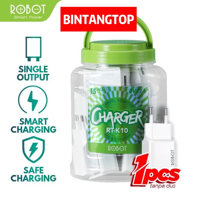 Charger ROBOT RT-K10 1output 1A / Batok charger ROBOT RT-K10 1A ORIGINAL