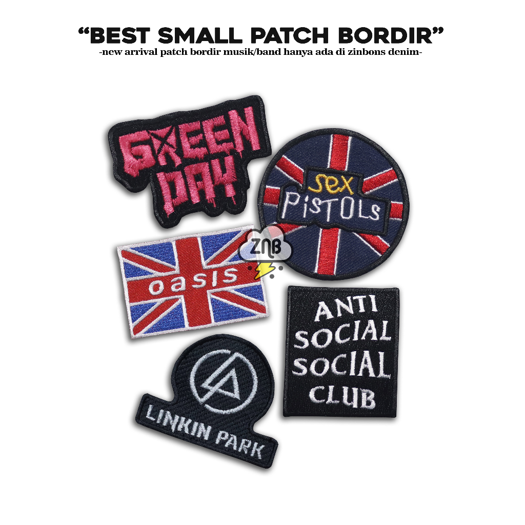 Patch bordir greenday musik/band emblem bordir tempelan jahit best quality