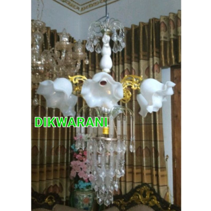 Lampu Hias Jumbo Tulip 6 dan 7 Bohlam/Lampu gantung/Lampu hias/Lampu dekorasi/Lampu kristal