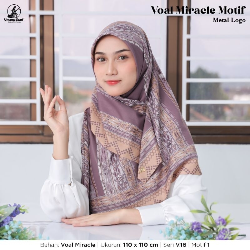GROSIR 10 BIJI JILBAB VOAL MIRACLE PRINT MOTIF PREMIUM UMAMA