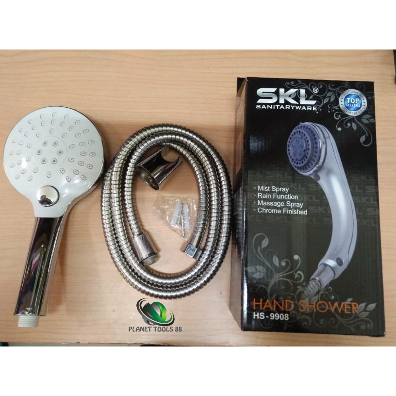 Shower Mandi Hand Sower Set Handshower Tombol Stel Air On/Off SKL 9908